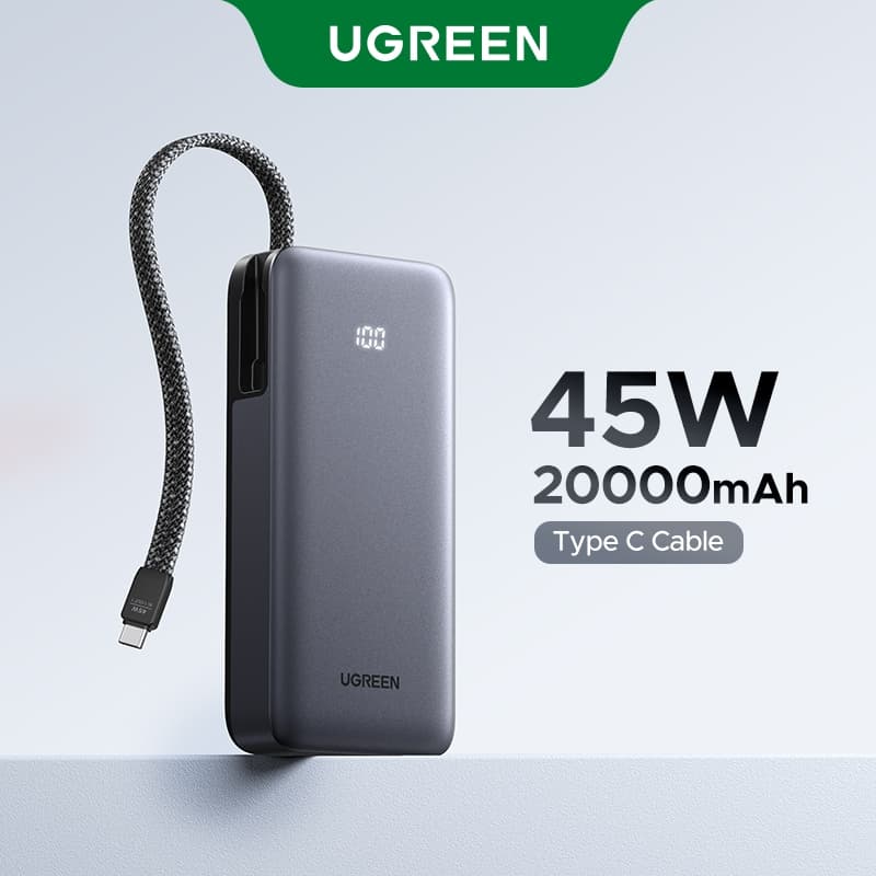 UGREEN 45W 20,000mAh Power Bank with USB-C Cable