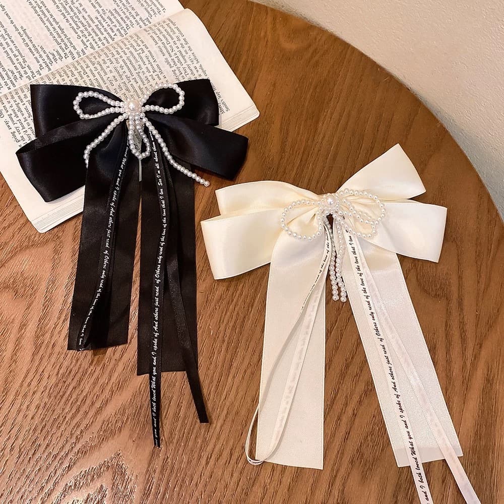 Pearl Bow Ribbon Hairpin