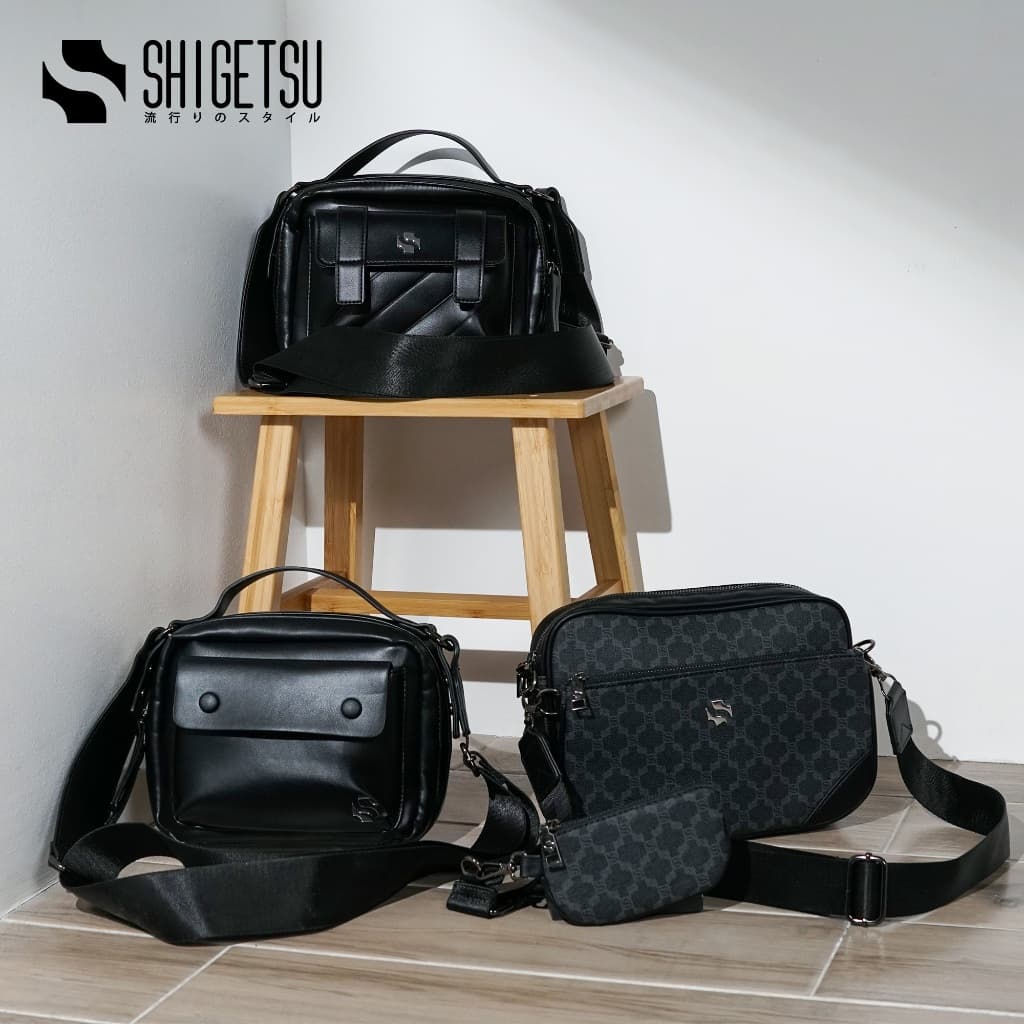 Shigetsu Men's Leather-Look Sling Bag