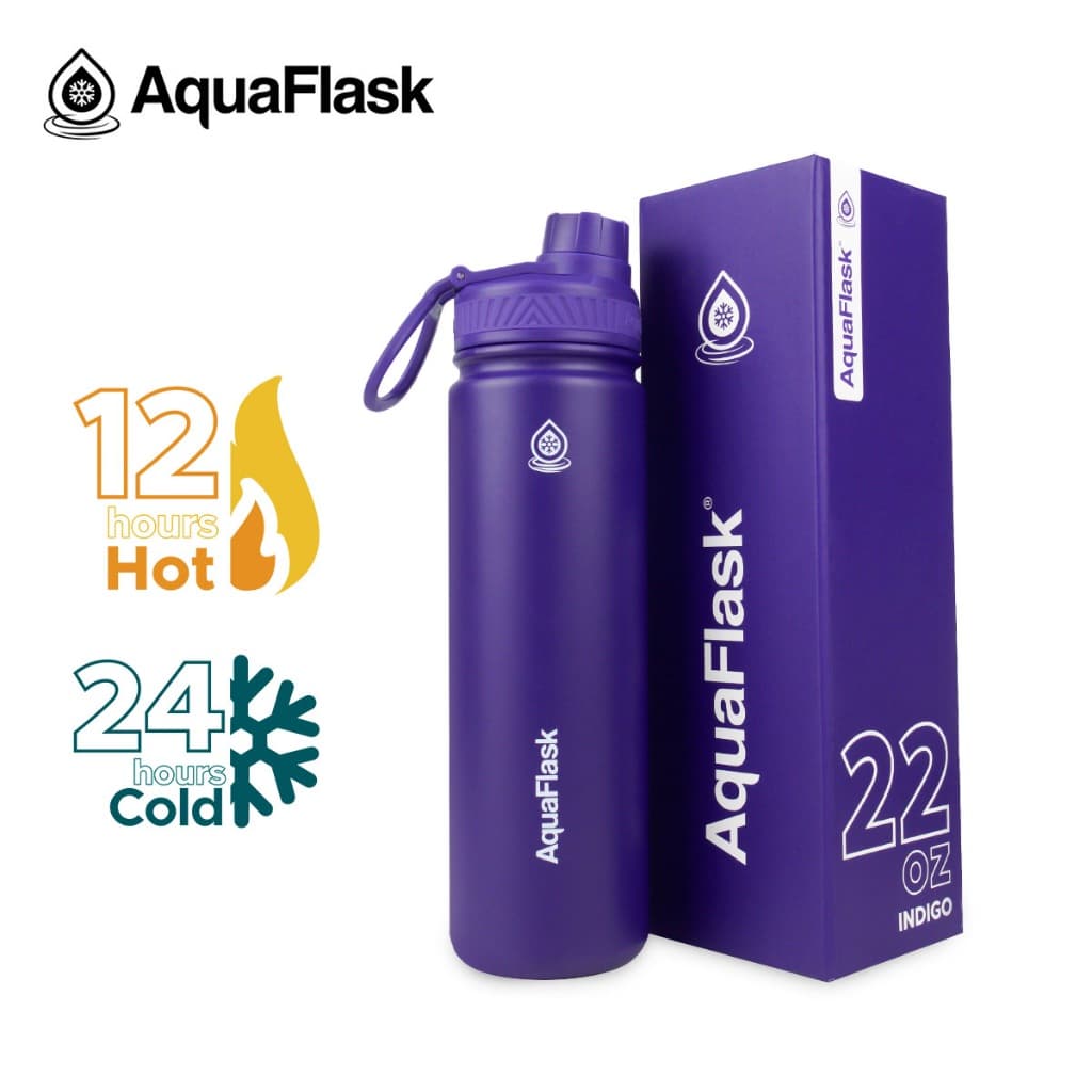 AquaFlask 22oz Wide-Mouth Bottle with Spout Lid