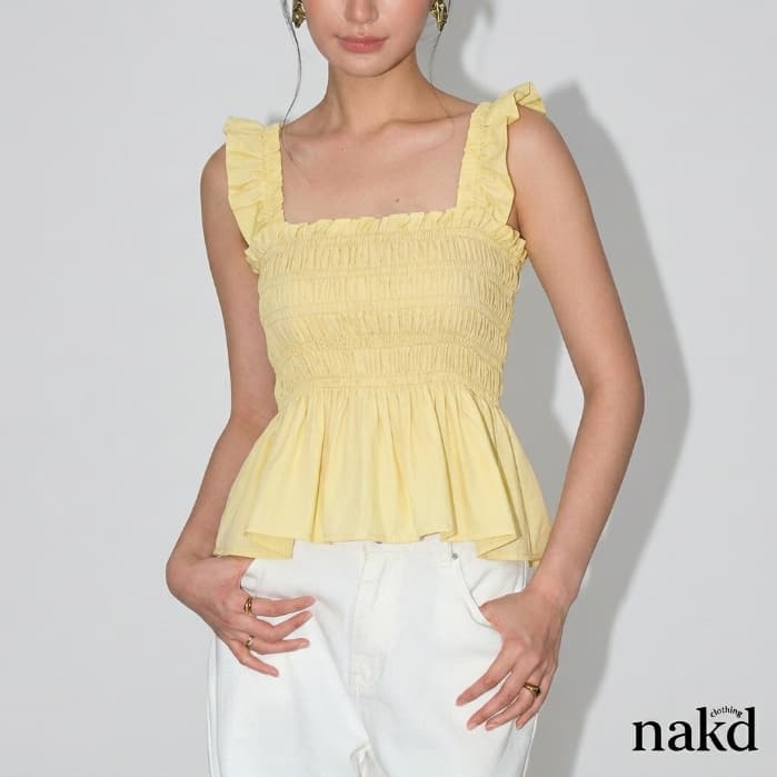 NAKD Cameron Cotton-Linen Sleeveless Top