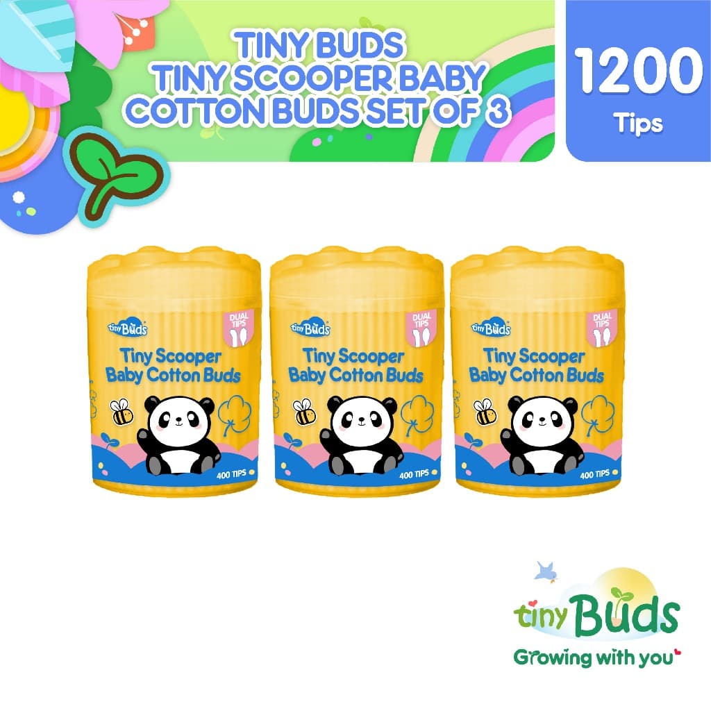 Tiny Buds Baby Cotton Buds, 3-Pack